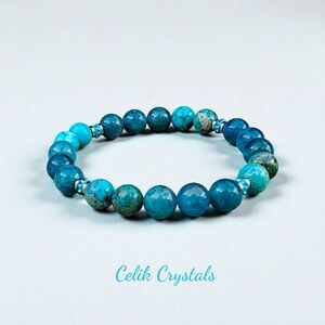 Apatite Bracelet With Imperial Jasper Natural 8mm Unisex